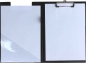 Preview: Klemmbrettmappe / Schreibmappe / Clipboard-Mappe A4 economy aus Graupappe, mit PVC-Folien Überzug, mit Drahtbügelklemme und Vorderdeckel, leinengeprägt, Farbe: schwarz - 1 Stück