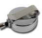Preview: JOJO – Ausweishalter Ausweisclip Schlüsselanhänger, runde Form, aus Metall, Gürtelclip, Druckknopfschlaufe, Farbe silber - 100 Stück
