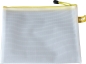 Preview: Kleinkrambeutel Mesh Bag Reißverschlussbeutel A5+ aus faserverstärktem EVA PVC-Frei mit gelbem Reißverschluss – 5 Stück