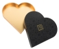 Preview: Edle Geschenkverpackung Herz aus Pappe in schwarz-gold - 1 Stück