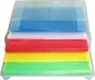 Preview: Unterlagenkoffer A4 quer transparent farbig sortiert - mit Dokumentenmappen Klappe und Klettverschluss - 25 Stück