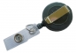 Preview: JOJO – Ausweishalter Ausweisclip Schlüsselanhänger, runde Form, Gürtelclip, Druckknopfschlaufe, Farbe grau - 10 Stück
