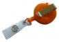 Preview: JOJO – Ausweishalter Ausweisclip Schlüsselanhänger, runde Form, Gürtelclip, Druckknopfschlaufe, Farbe orange - 10 Stück