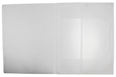 EXXO by HFP Eckspanner / Gummizugmappe / Sammelmappe, A4, aus PP, mit 30mm Füllhöhe, mit Gummizug und 3 Einschlagklappen im Rückendeckel, Farbe: natur– 1 Stück