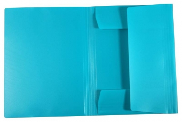 EXXO by HFP Eckspanner / Gummizugmappe / Sammelmappe, A4, aus PP, mit 30mm Füllhöhe, mit Gummizug und 3 Einschlagklappen im Rückendeckel, Farbe: türkis– 1 Stück