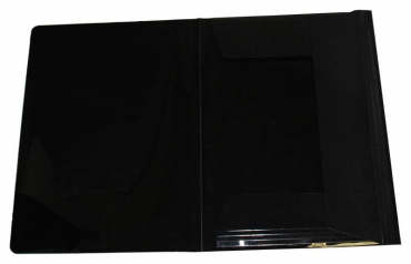 EXXO by HFP Eckspanner / Gummizugmappe / Sammelmappe, A3, aus PP, mit 30mm Füllhöhe, mit Gummizug und 3 Einschlagklappen im Rückendeckel, Farbe: transparent schwarz– 1 Stück