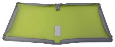 EXXO by HFP Zipper-Mappe / Portfoliomappe / Reissverschlusstasche, A4 XL, aus PP, mit 30mm Füllhöhe, mit Reissverschluss, Einschubtasche innen und Beschriftungstasche , Farbe: transparent limone – 1 Stück