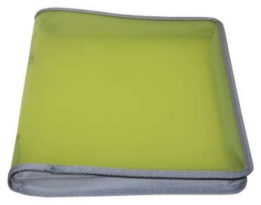 EXXO by HFP Zipper-Mappe / Portfoliomappe / Reissverschlusstasche, A4 XL, aus PP, mit 30mm Füllhöhe, mit Reissverschluss, Einschubtasche innen und Beschriftungstasche , Farbe: transparent limone – 1 Stück