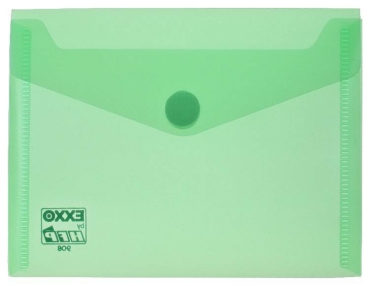 Dokumententaschen Sammelmappen Sichttaschen A6 quer transparent grün- Dokumentenmappe mit Klappe und Klettverschluss - 10 Stück
