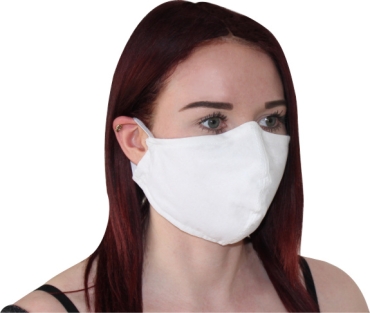 Behelfsmundschutz Mund- und Nasen-Maske aus Baumwolle genäht Made in Germany Farbe: weiss