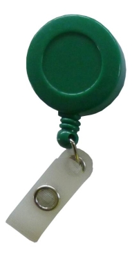 JOJO – Ausweishalter Ausweisclip Schlüsselanhänger, runde Form, Gürtelclip, Druckknopfschlaufe, Farbe grün - 10 Stück