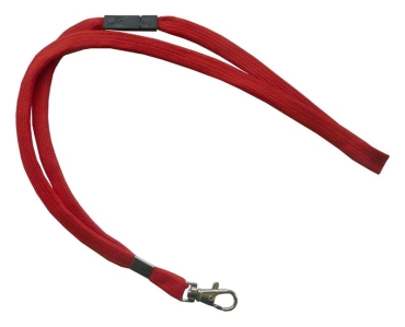 Umhängeband / Lanyards Schlüsselanhänger, aus weichem Polyester, mit drehbaren Karabinerhaken, Sicherheitsbruchstelle, Farbe: rot - 10 Bänder
