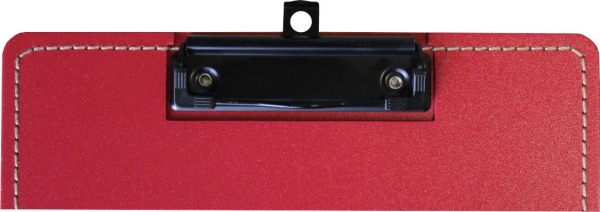 Klemmbrett Aufsteller / Präsentationsklemmbrett / Standklemmbrett, A4, genäht, aus PP, mit Klemmmechanik, mit Aufstellfunkion, Farbe: rot – 1 Stück
