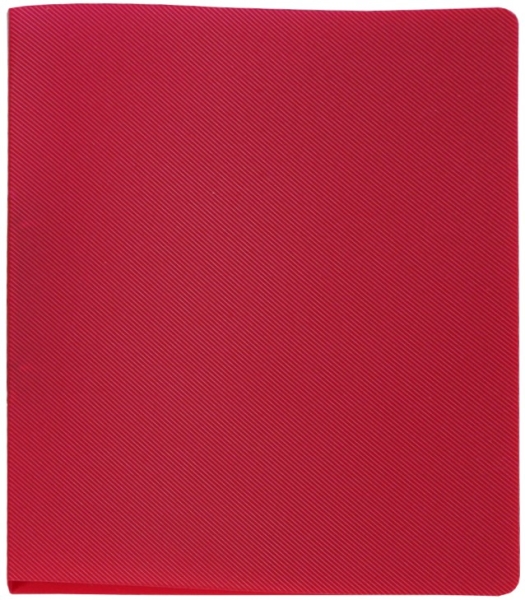 EXXO by HFP Ringbuch / Ringmappe / Ringordner, A4, aus PP, mit 2er Rundringmechanik und selbstklebenden Rückenschild, Farbe: transparent rot– 1 Stück