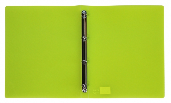 EXXO by HFP Ringbuch / Ringmappe / Ringordner, A4, aus PP, mit 4er Rundringmechanik und selbstklebenden Rückenschild, Farbe: transparent limone – 1 Stück