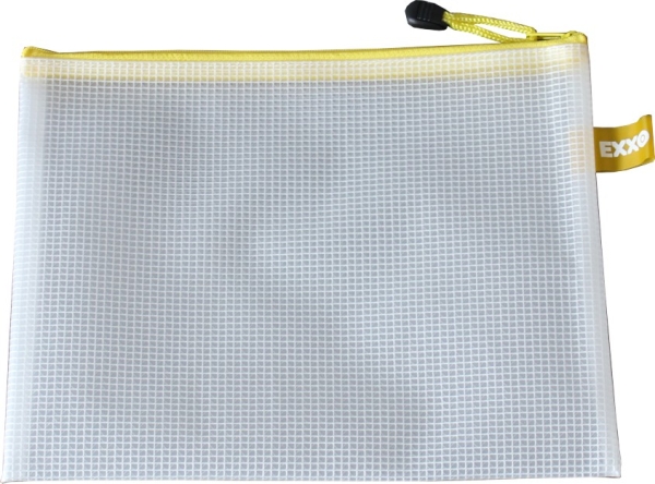 Kleinkrambeutel Mesh Bag Reißverschlussbeutel A5+ aus faserverstärktem EVA PVC-Frei mit gelbem Reißverschluss – 5 Stück