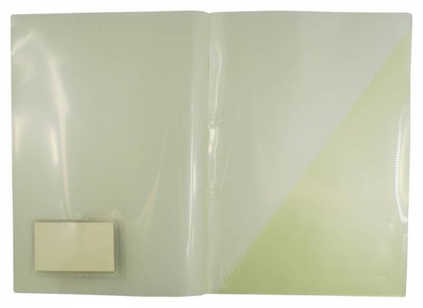 EXXO by HFP Angebotsmappen / Einlegemappen / Sichttaschen A4, aus PP, mit Abheftvorrichtung, Visitenkartenhalter und Innentasche, Farbe: transparent gelb- 10 Stück