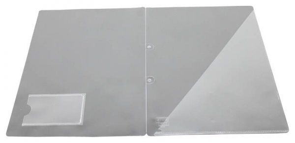EXXO by HFP Angebotsmappen / Einlegemappen / Sichttaschen A4, aus PP, mit Abheftvorrichtung, Visitenkartenhalter und Innentasche, Farbe: transparent - 10 Stück