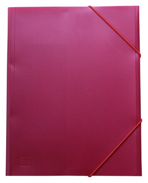 EXXO by HFP Eckspanner / Gummizugmappe / Sammelmappe, A4, aus PP, mit 30mm Füllhöhe, mit Gummizug und 3 Einschlagklappen im Rückendeckel, Farbe: rot– 1 Stück
