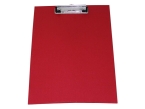 Klemmbrett / Schreibplatte / Klemmplatte A4 economy aus Graupappe, mit PVC-Folien-Überzug, mit Drahtbügelklemme, leinengeprägt, Farbe: rot - 1 Stück