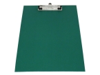 Klemmbrett / Schreibplatte / Klemmplatte A4 economy aus Graupappe, mit PVC-Folien-Überzug, mit Drahtbügelklemme, leinengeprägt, Farbe: grün - 1 Stück