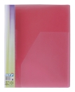 EXXO by HFP Ringbuch / Ringmappe / Ringordner, A4, aus PP, mit Stegtasche und Innentasche, mit 4er D-Ring-Mechanik, Farbe: transparent rot– 1 Stück