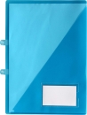 EXXO by HFP Angebotsmappen / Einlegemappen / Sichttaschen A4, aus PP, mit Abheftvorrichtung, Visitenkartenhalter und Innentasche, Farbe: transparent blau - 10 Stück
