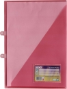 EXXO by HFP Angebotsmappen / Einlegemappen / Sichttaschen A4, aus PP, mit Abheftvorrichtung, Visitenkartenhalter und Innentasche, Farbe: transparent rot- 10 Stück