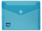 Dokumententaschen Sammelmappen Sichttaschen A6 quer transparent blau- Dokumentenmappe mit Klappe und Klettverschluss - 10 Stück
