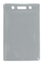 Ausweishülle / Kartenhalter  / Kunststoffhalter, für Namenschilder, vertikal tragbar, Langloch, zwei Rundlöchern, Farbe: transparent - 100 Stück