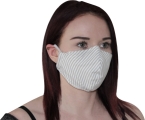 Behelfsmundschutz Mund- und Nasen-Maske aus Baumwolle genäht Made in Germany Farbe: grau weiss gestreift