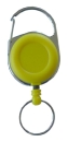 JOJO – Ausweishalter / Ausweisclip / Schlüsselanhänger mit runder Form, Metallumrandung, Gürtelclip, Schlüsselring, Farbe gelb - 100 Stück